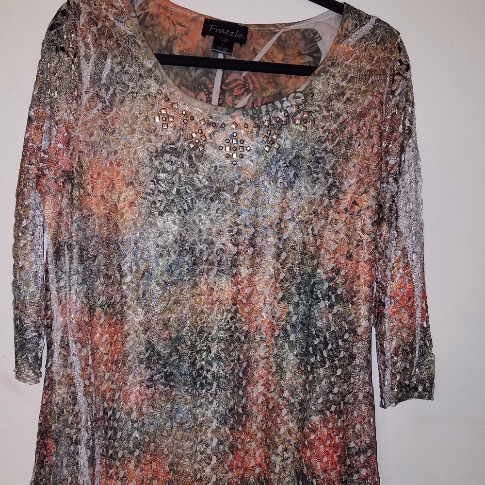 Frazzle blouse top size L